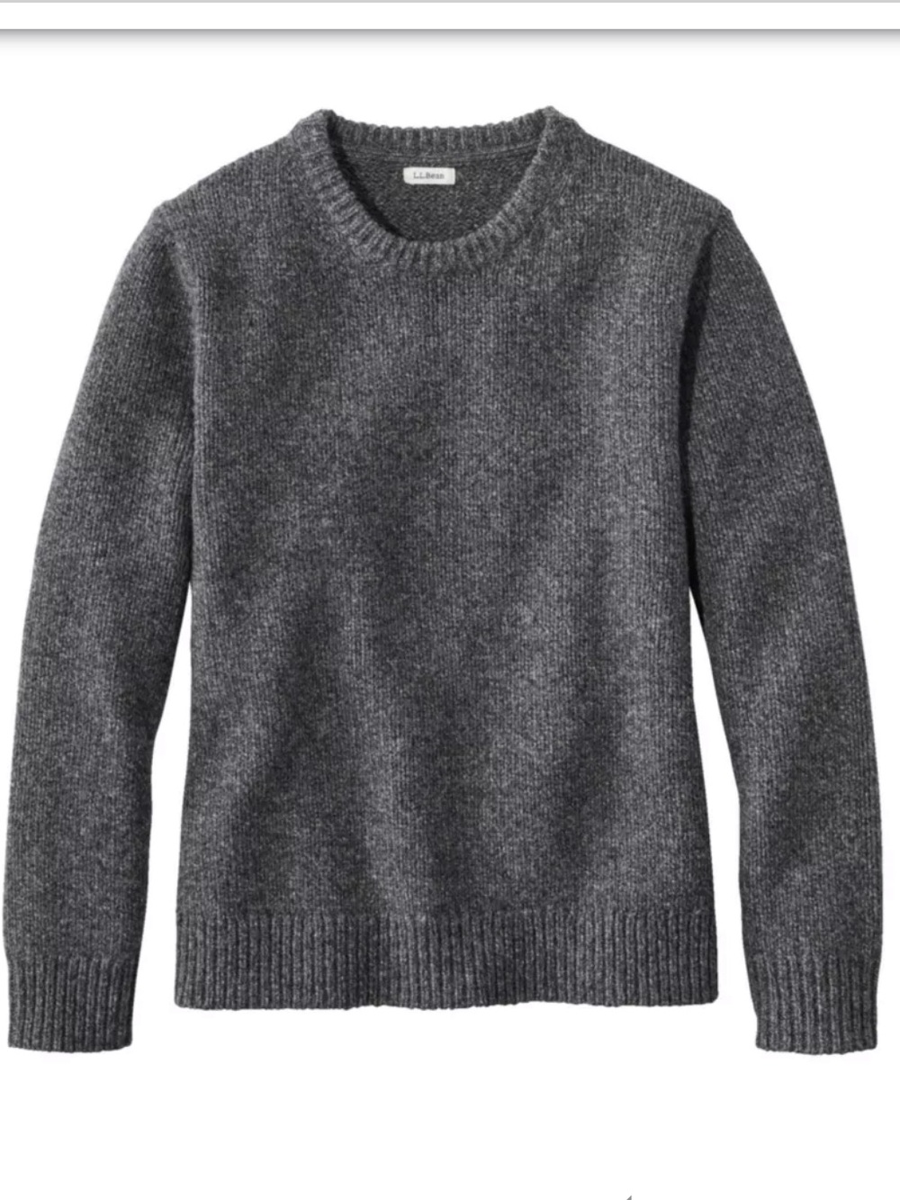 L.L. Bean Women's Classic Ragg Wool Sweater in Charcoal Gray